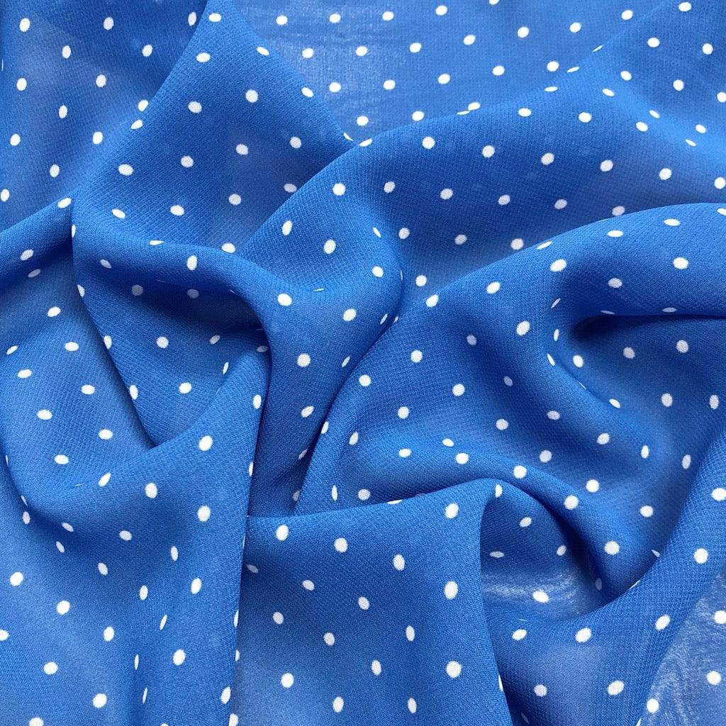 Polka Dot Chiffon Fabric - 3m Pre-cut - Pound Fabrics