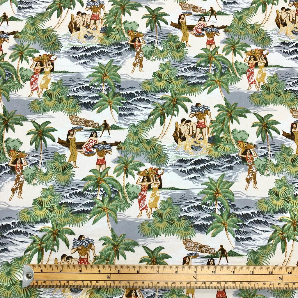 Island Life Cotton Poplin Fabric - Pound Fabrics