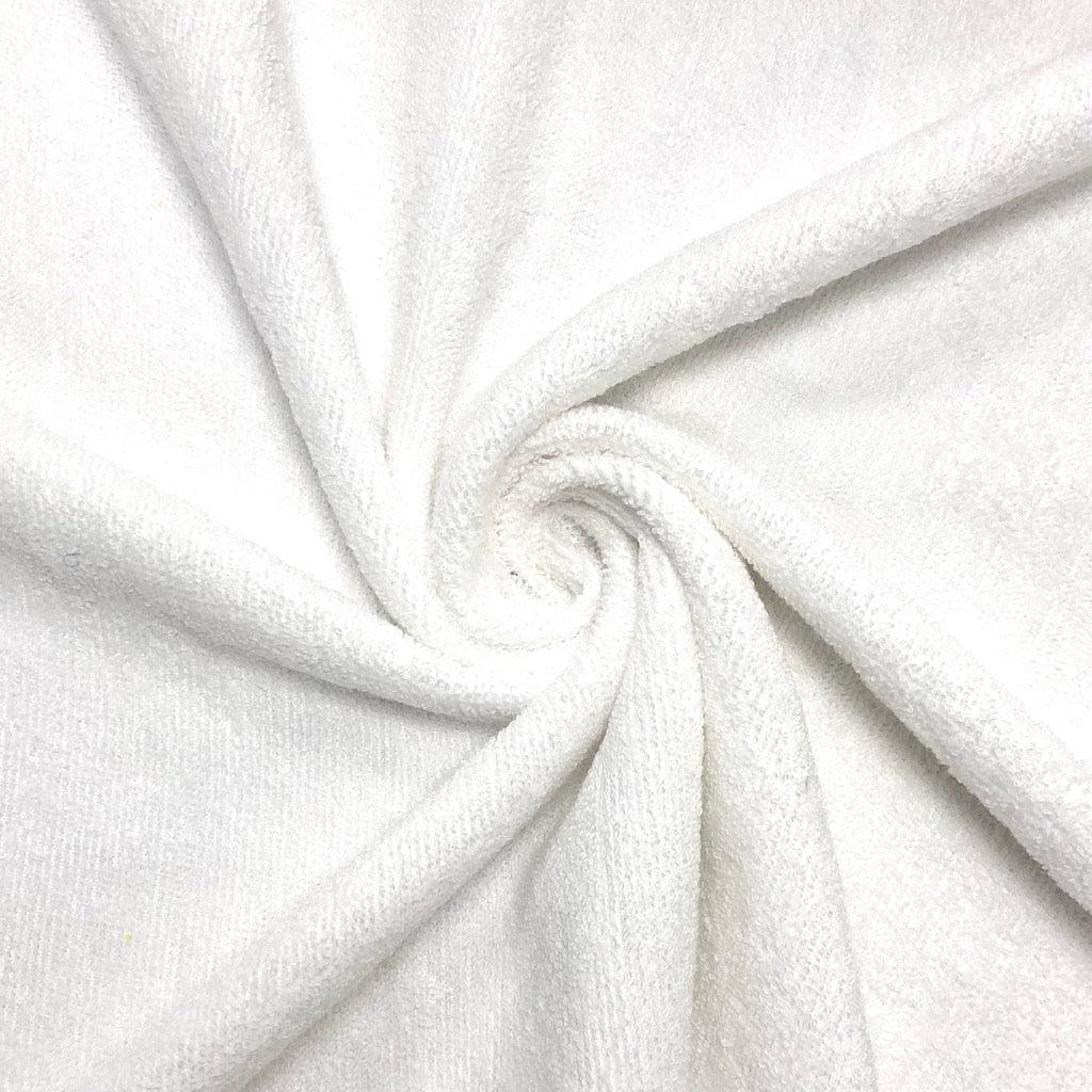 Plain White Bamboo Terry Towelling Fabric - Full Roll - £4.75 per Metre! - Pound Fabrics