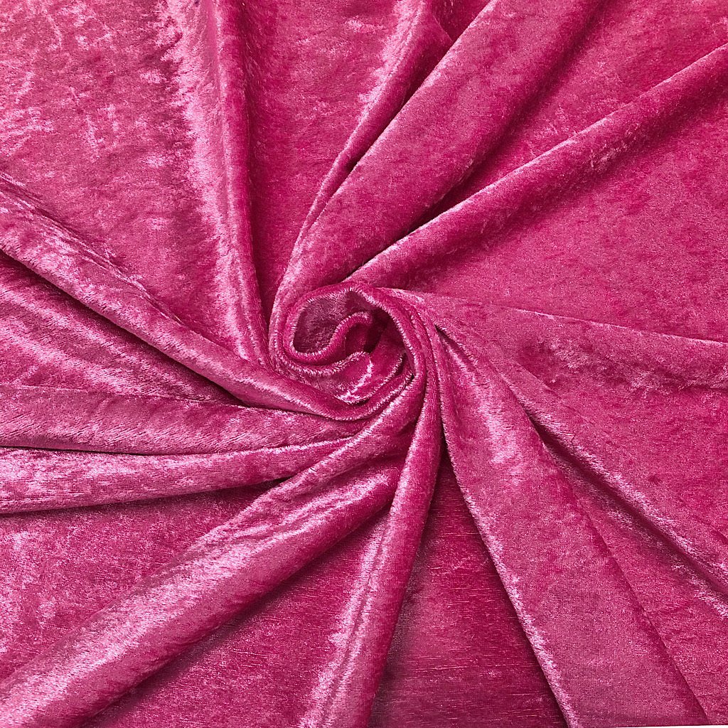 Hot Pink Velvet Fabric By The Yard | 4 Way Stretch