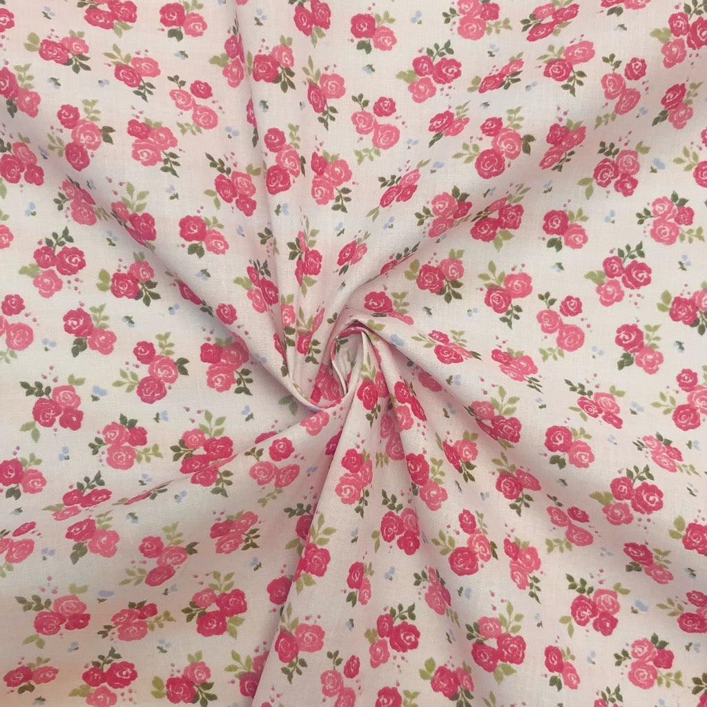 Mini Rose Bunches Polycotton Fabric - Pound Fabrics