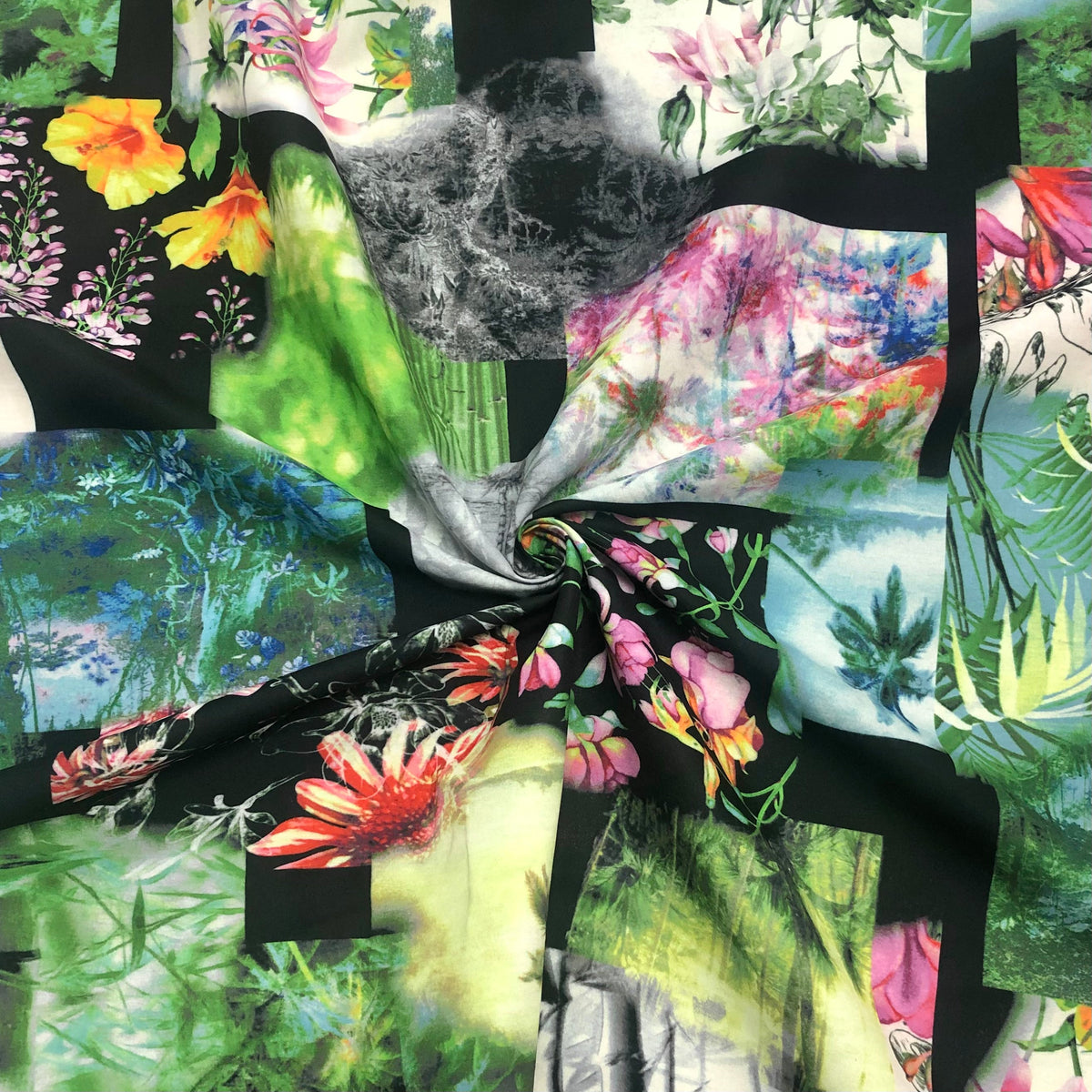 Garden Collage Cotton-Touch Polyester Fabric