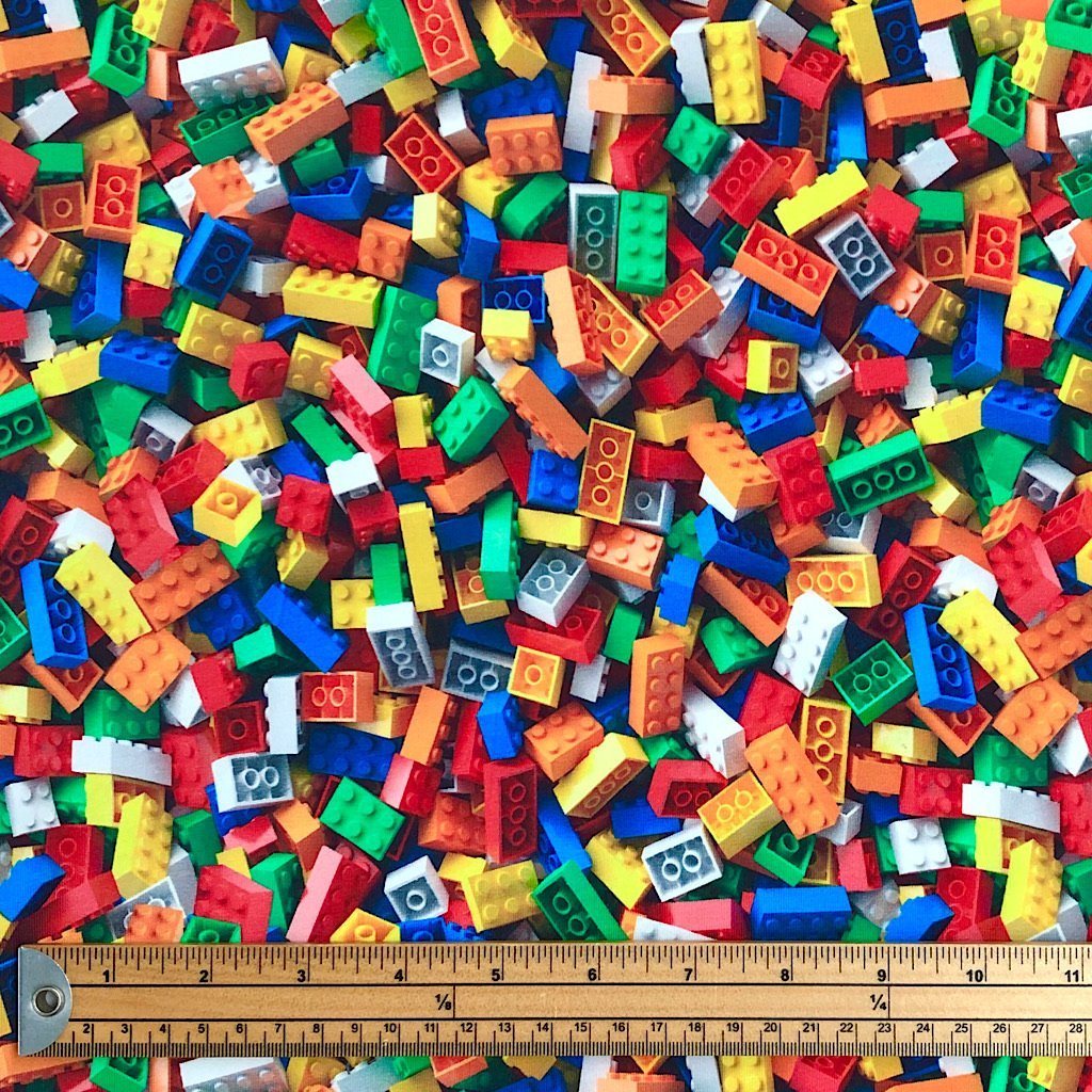 Lego Blocks Cotton Jersey Fabric (6565555044375)