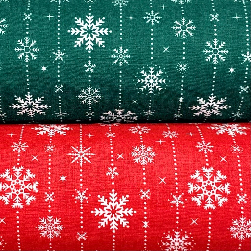 Snowflake Lines Polycotton Fabric (6564176822295)