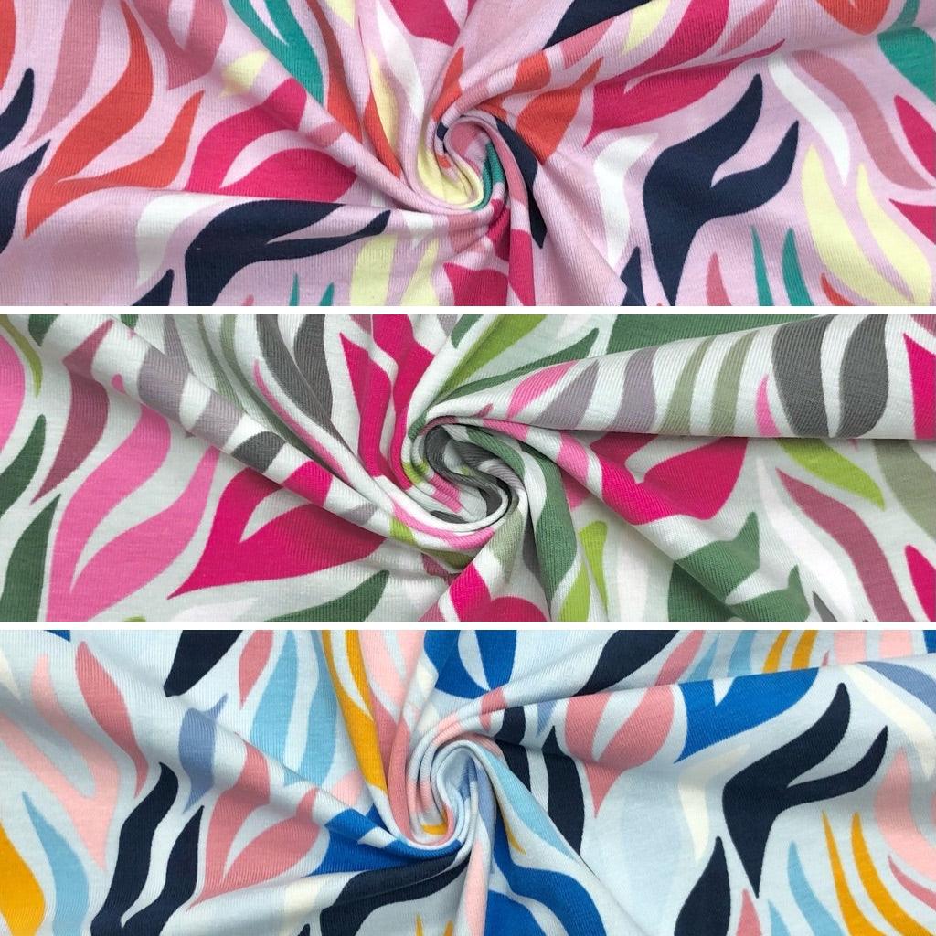 Arty Zebra Cotton Jersey Fabric - Pound Fabrics