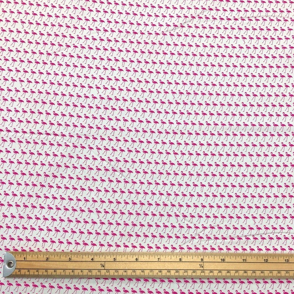 Flamingo Cotton Poplin Fabric (6552384471063)