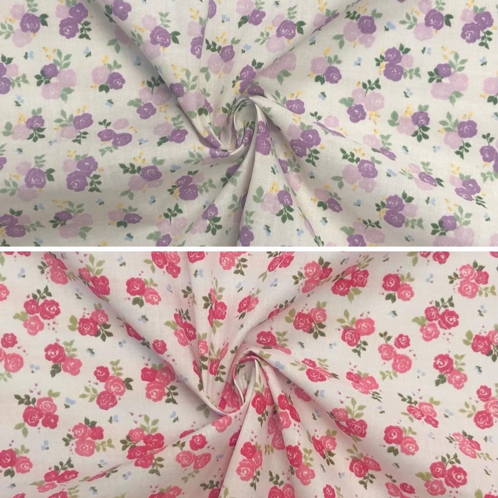 Mini Rose Bunches Polycotton Fabric - Pound Fabrics