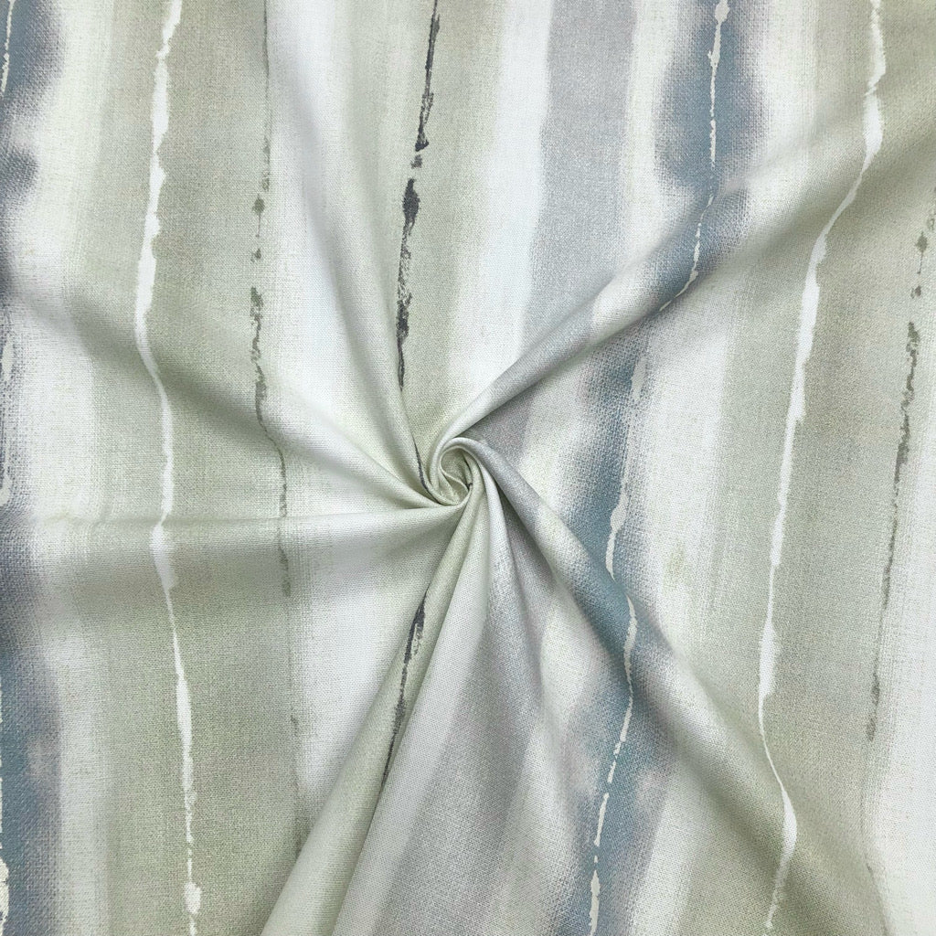 Beige and Greyish Blue Paint Lines Panama Fabric
