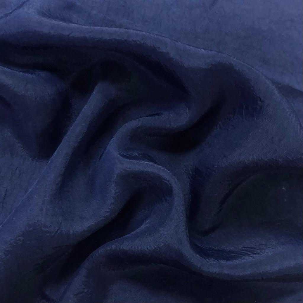 Plain Navy Crinkle Polyester Fabric - 5 metres for £1! - Pound Fabrics
