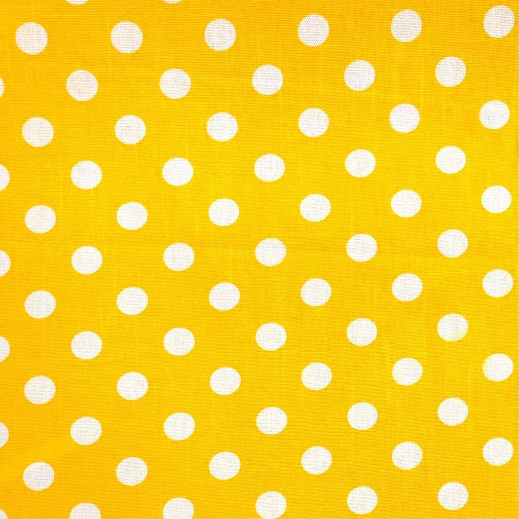 15mm White Polka Dot Cotton Canvas Fabric - Pound Fabrics