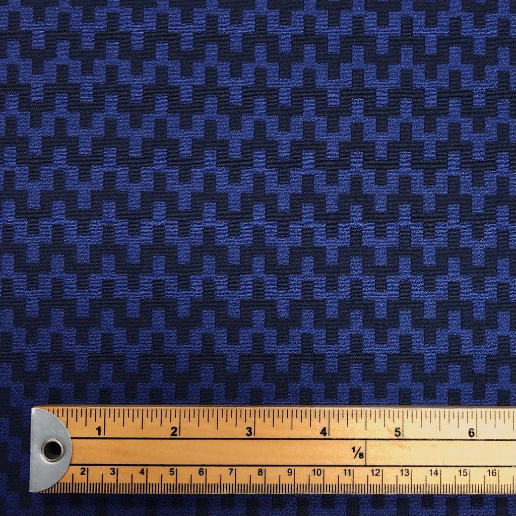 Dark Navy Regular Patterns on Blue Upholstery Fabric - Pound Fabrics