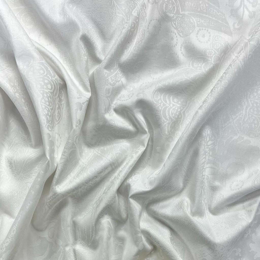 Ivory Jacquard Cotton Fabric - Pound Fabrics