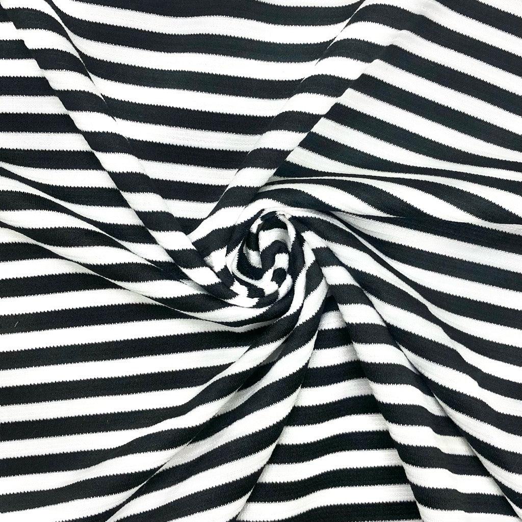 Black and White Striped Knit Fabric - Pound Fabrics