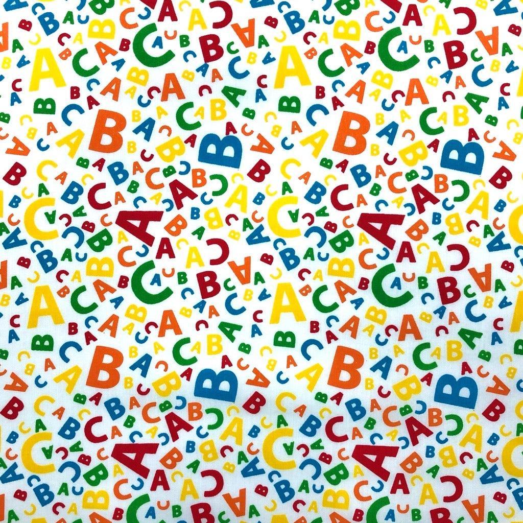 ABC Polycotton Fabric - Pound Fabrics