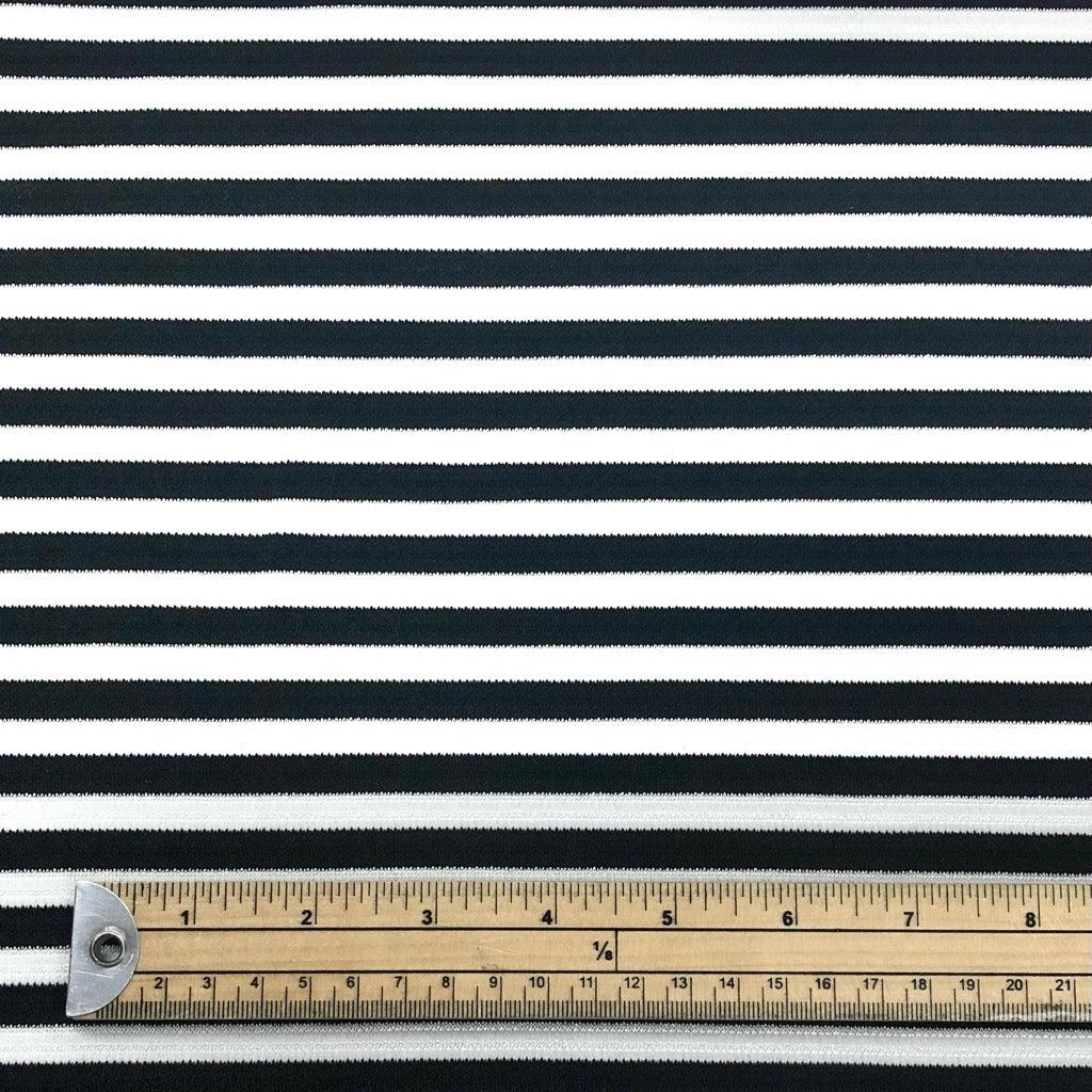 Black and White Striped Knit Fabric - Pound Fabrics