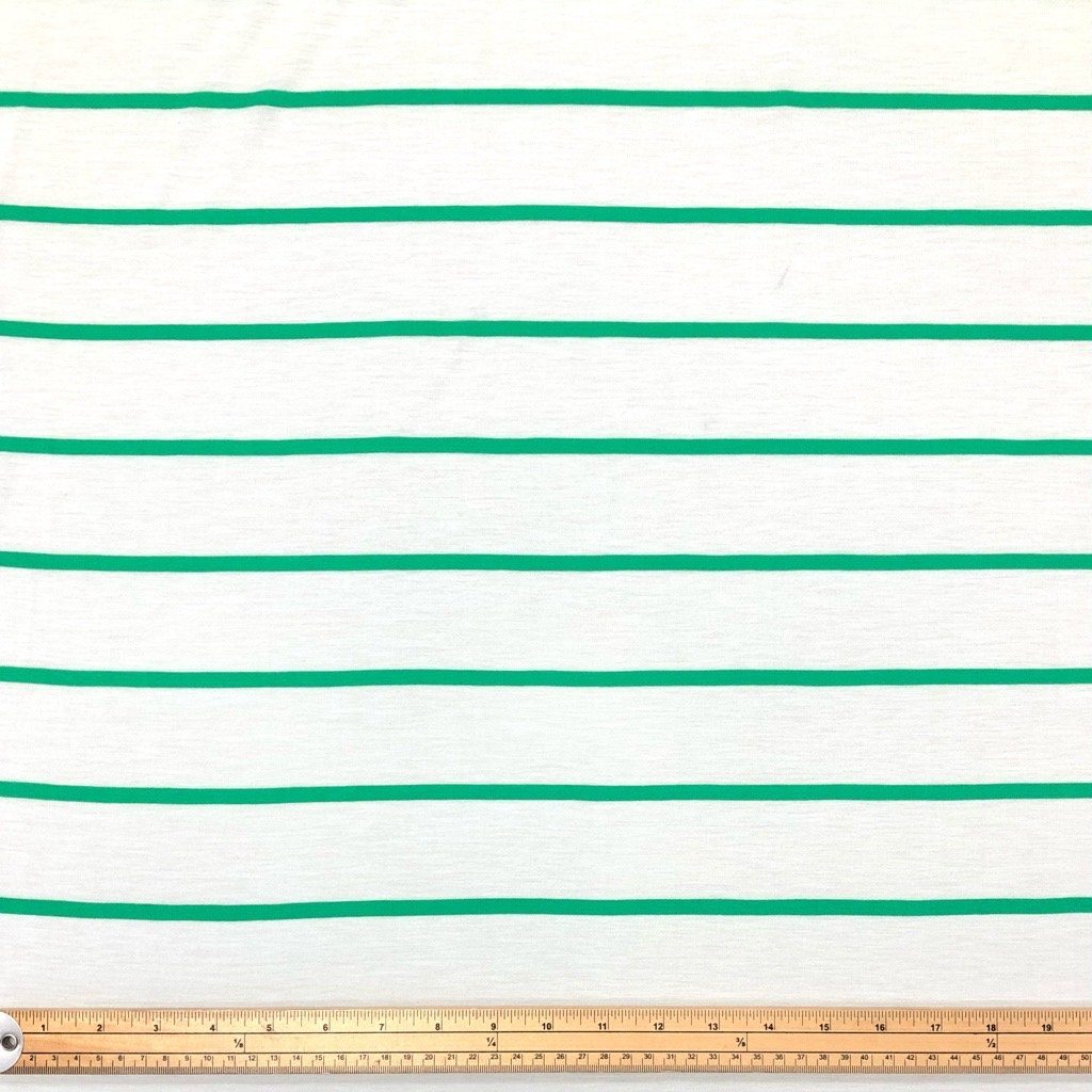 Green and White Striped Knit Fabric (6584484790295)