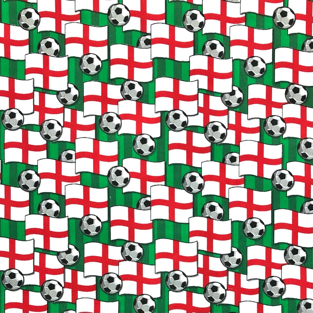 England Football Polycotton Fabric - Pound Fabrics