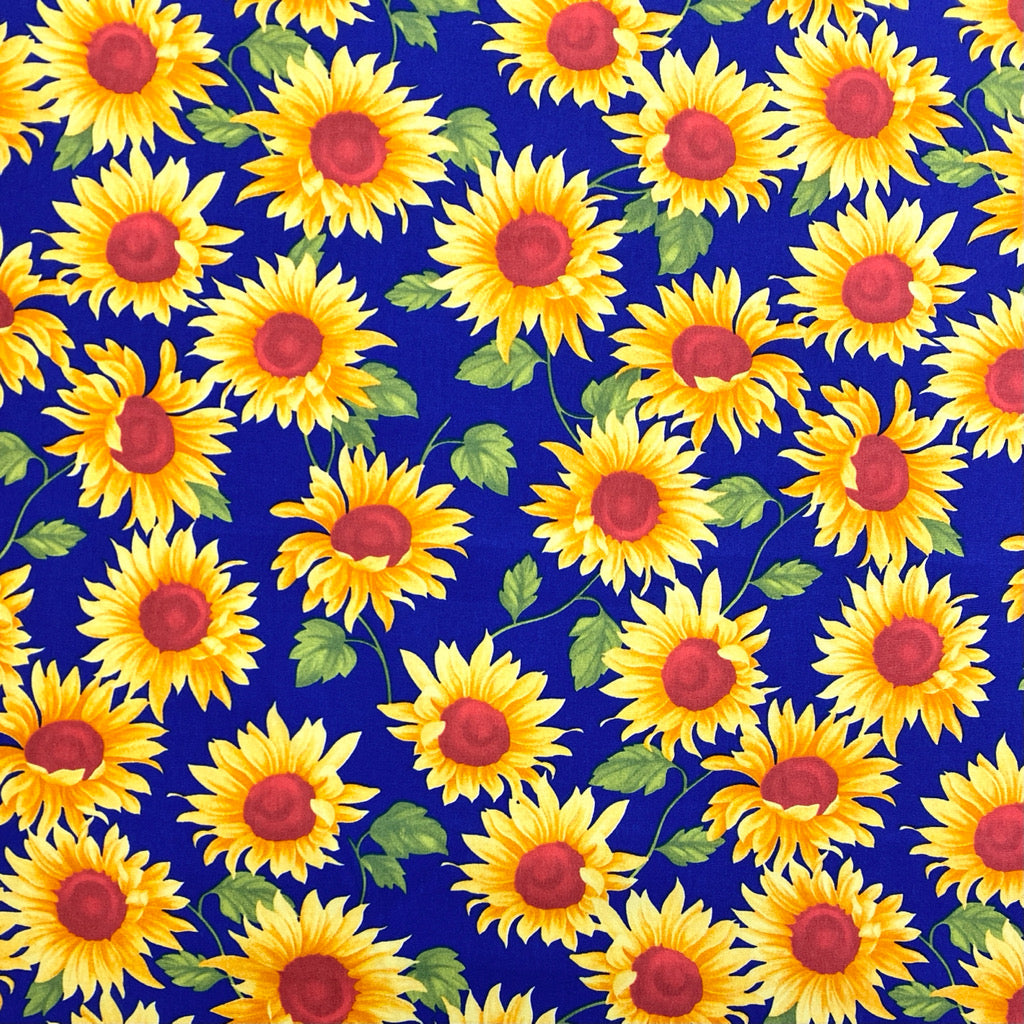 Sunflowers Rose &amp; Hubble Cotton Poplin Fabric - Pound Fabrics