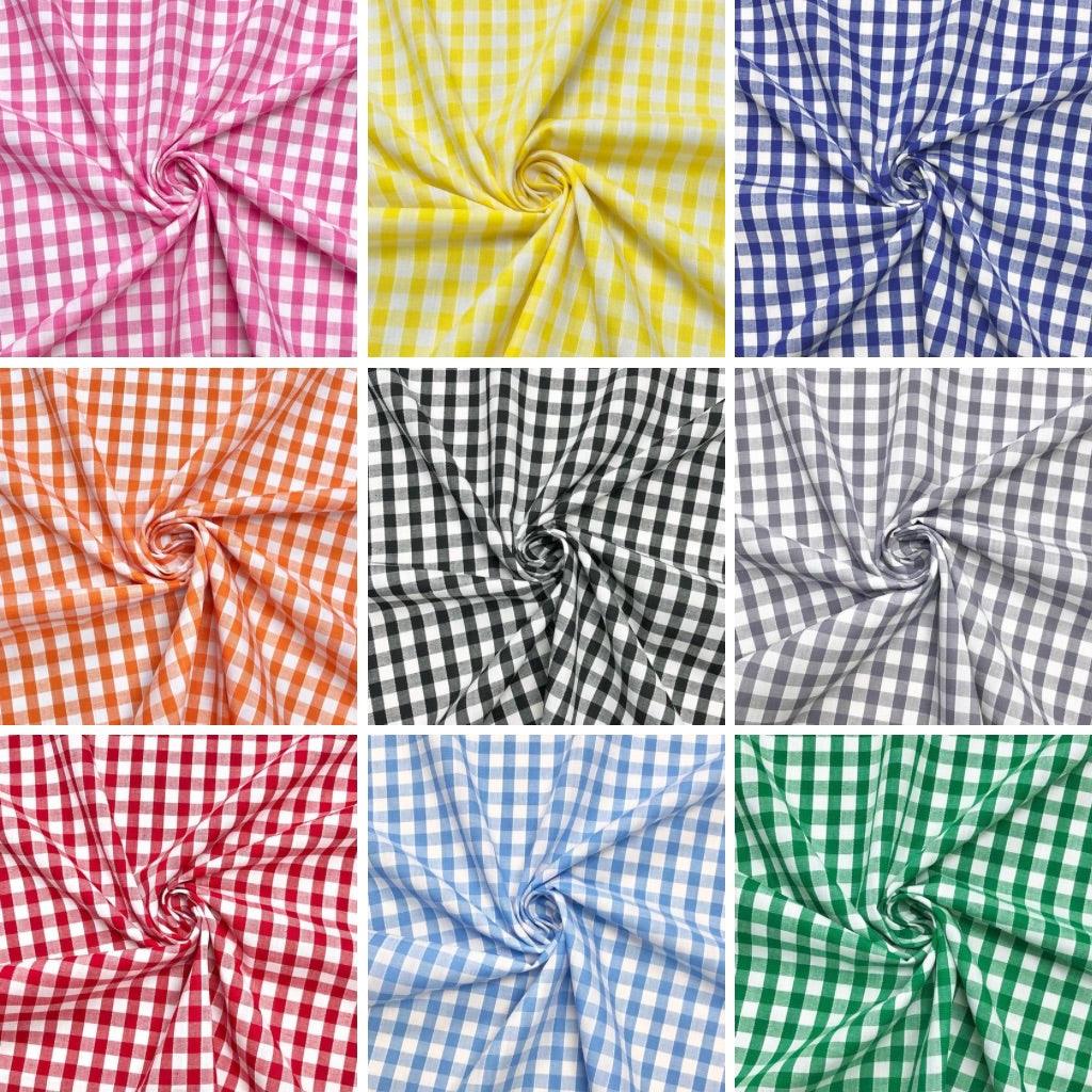 1/4 inch Gingham Polycotton Fabric - Pound Fabrics