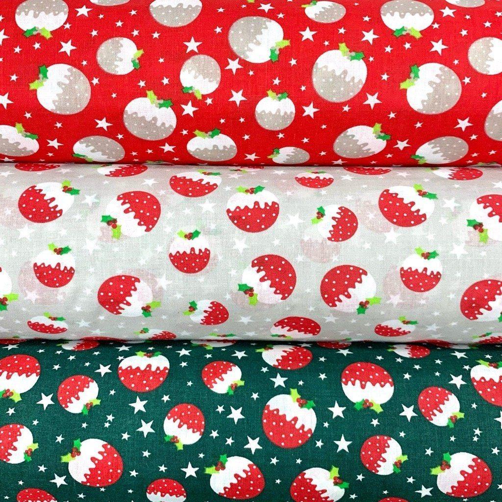 Christmas Pudding And Stars Polycotton Fabric Best UK Prices Pound christmas-pudding-and-stars-polycotton-fabric-best-uk-prices-pound