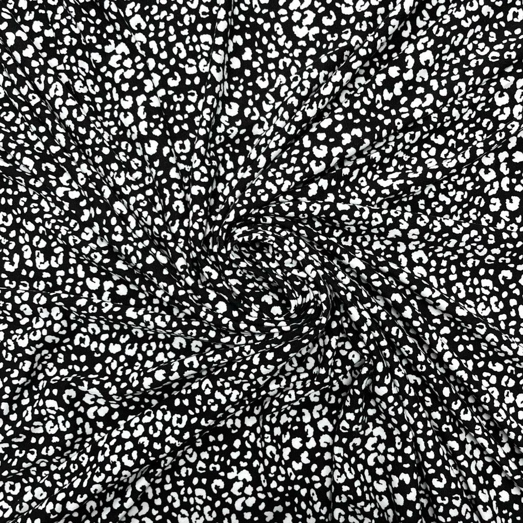 Black and Ivory Spotty Soft Jersey Fabric #2 - Pound Fabrics
