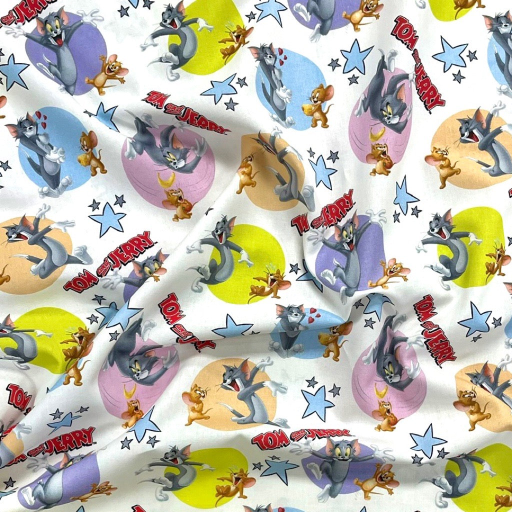Tom and Jerry Cotton Fabric - Pound Fabrics