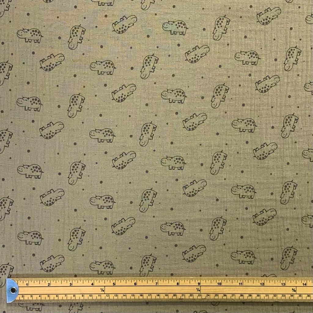 Hippos Double Gauze Fabric - Pound Fabrics