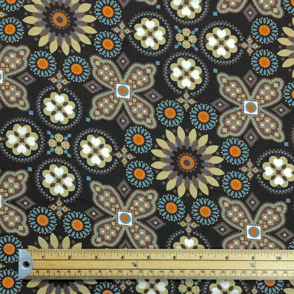 Brown Mosaic Cotton Poplin Fabric - 58" wide - Pound Fabrics