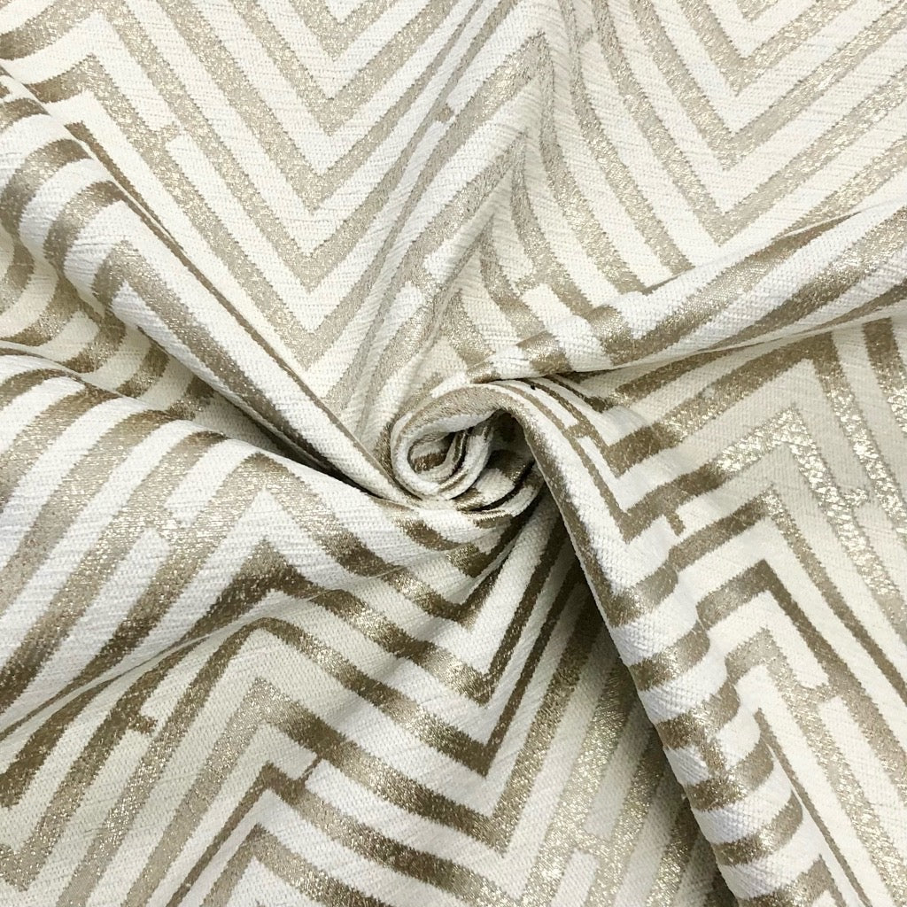 Zig Zag Lurex Upholstery Fabric