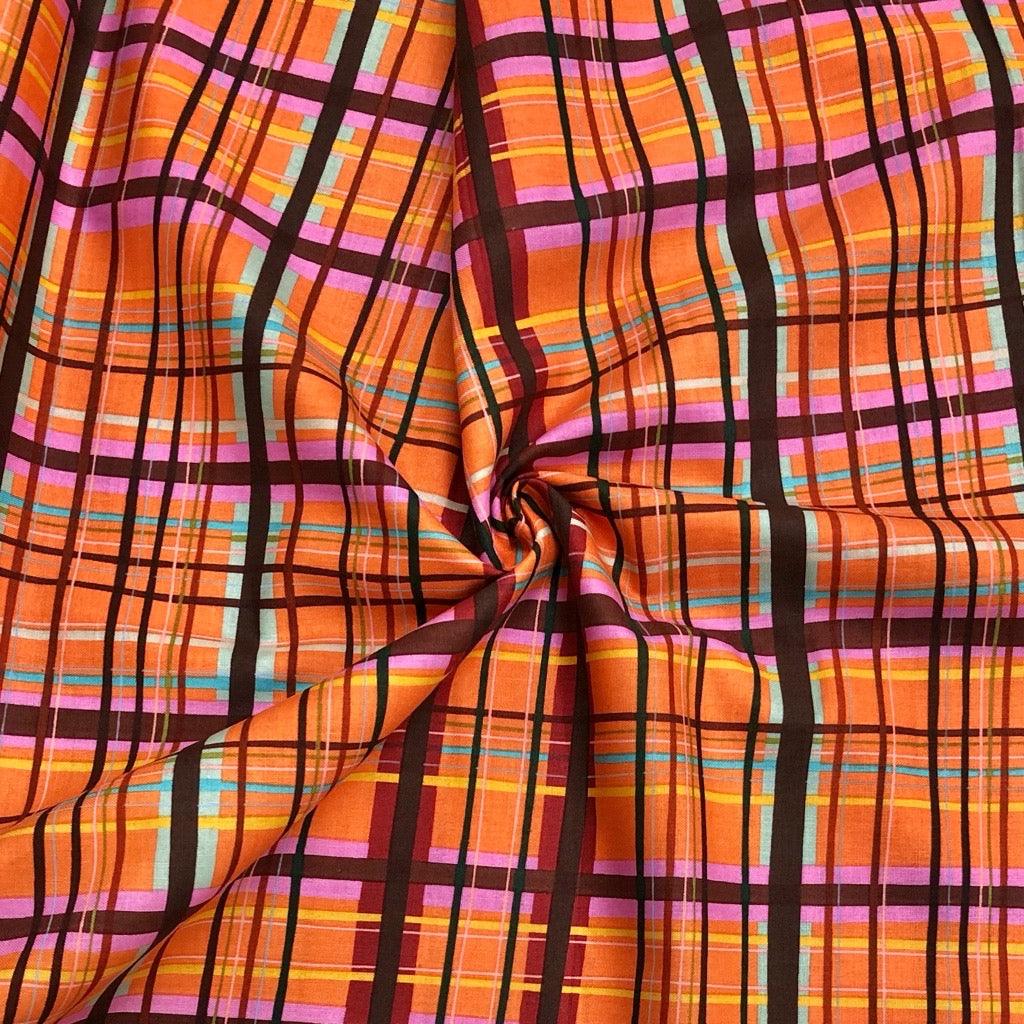 Multicoloured Checkered Cotton Fabric - Pound Fabrics