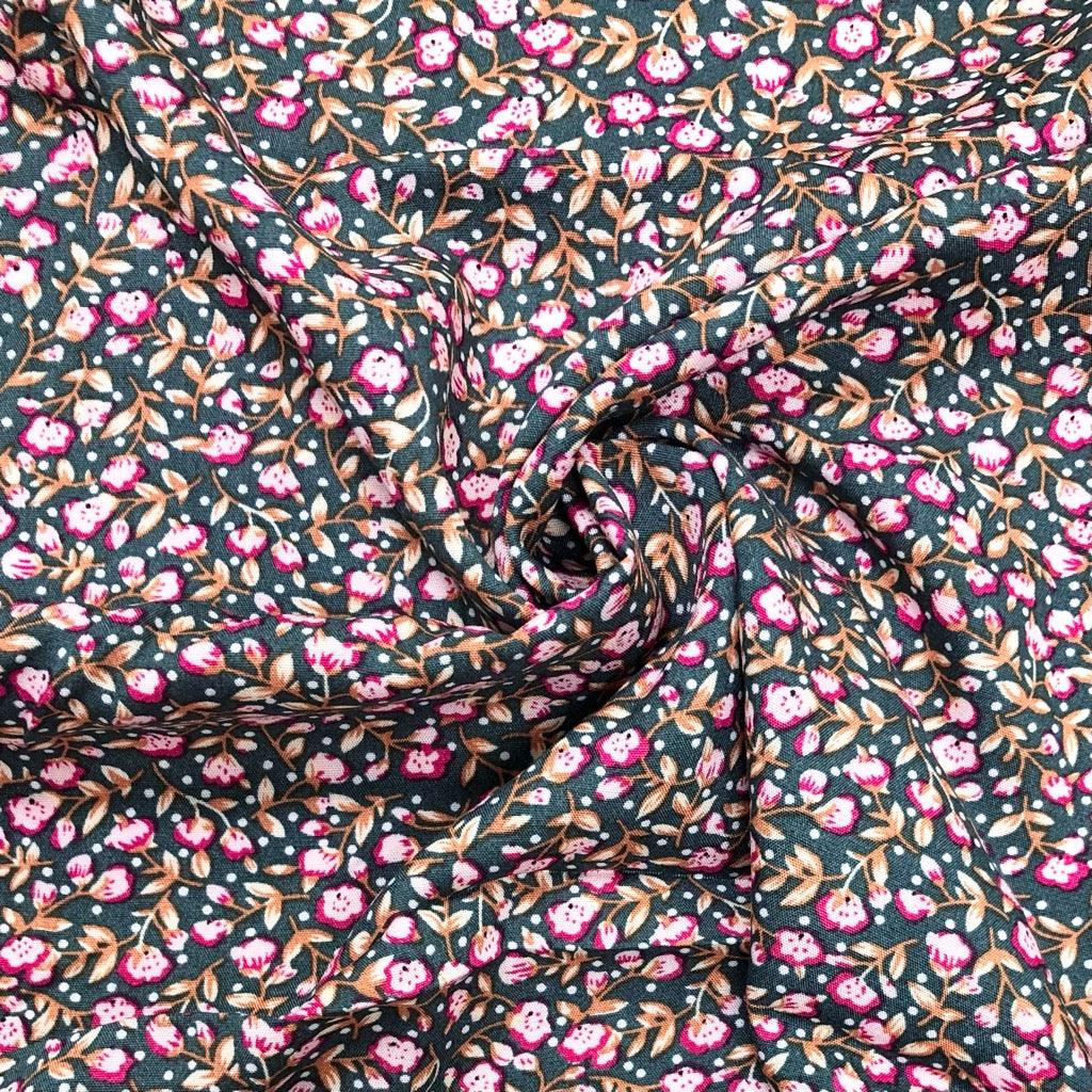 Tiny Floral Viscose Challis Fabric - Pound Fabrics