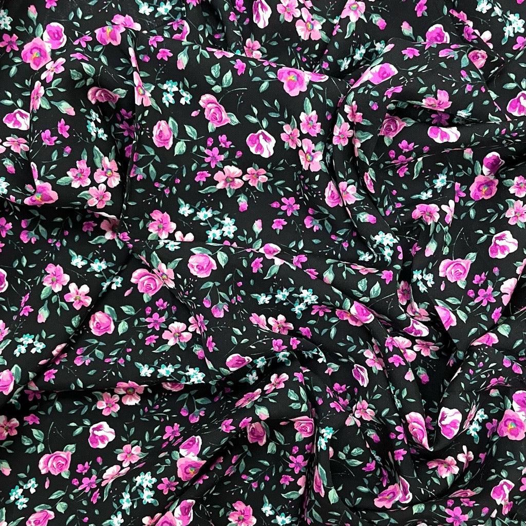 Flower Heaven Viscose Challis Fabric - Pound Fabrics