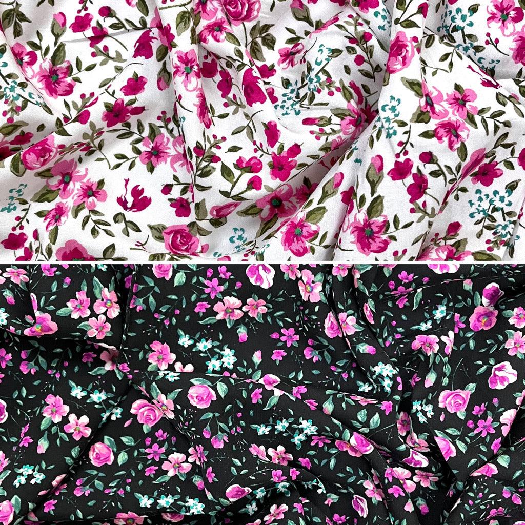 Flower Heaven Viscose Challis Fabric - Pound Fabrics