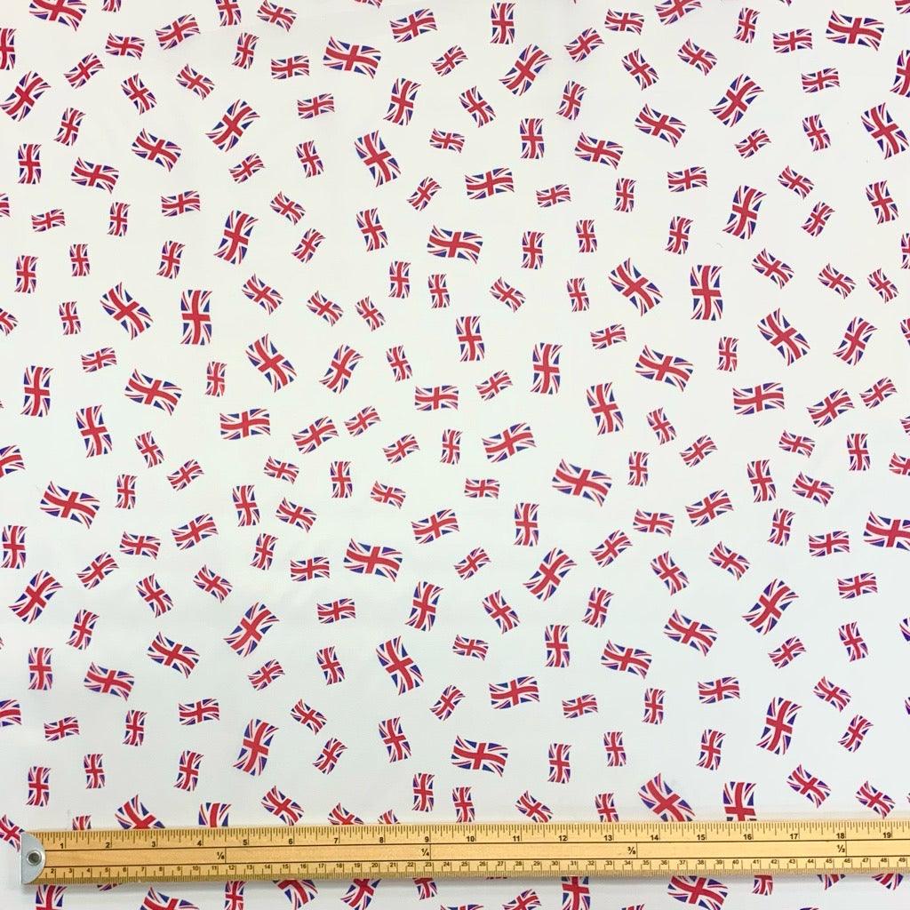 All Over Mini Union Jack Polyester Fabric - Pound Fabrics