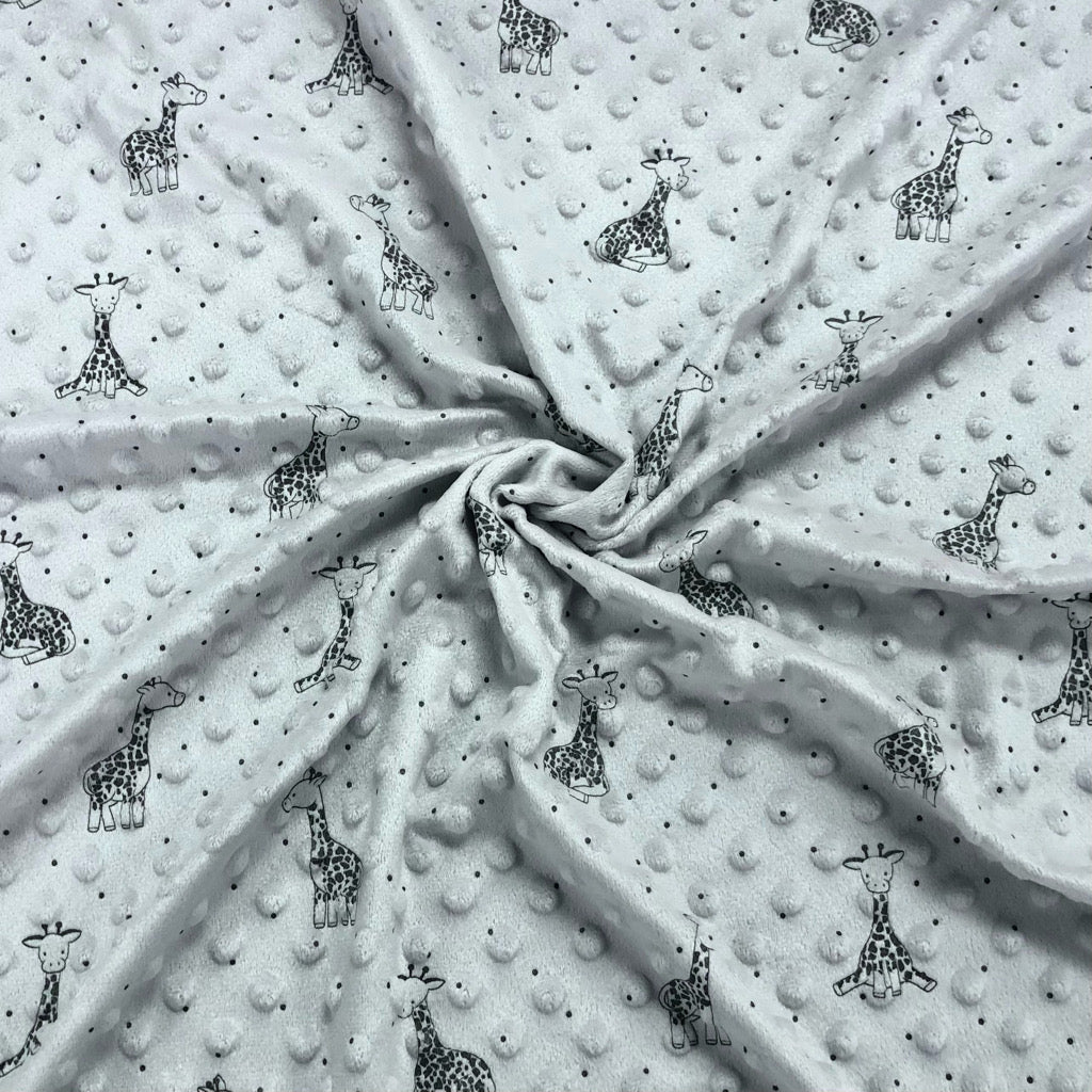 Giraffes on Dimple Fleece Fabric - Pound Fabrics