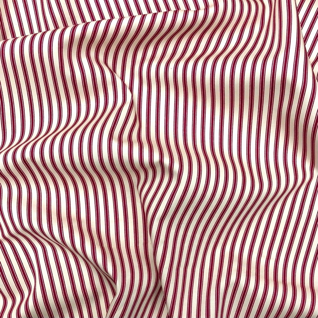 Ticking Stripes Rose &amp; Hubble Cotton Poplin Fabric (6584473780247)