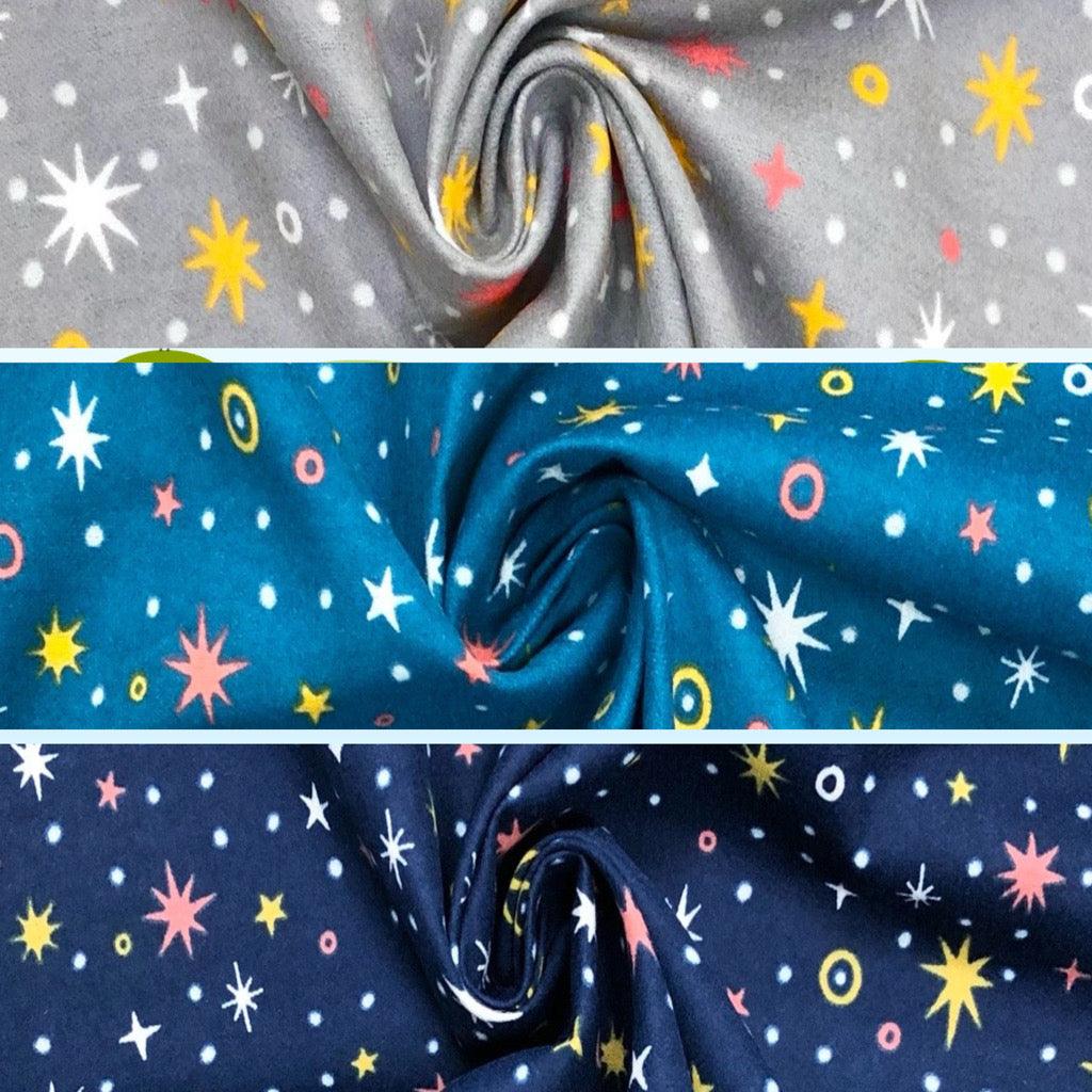 Star Sparkle Brushed Cotton Fabric - Seconds - Pound Fabrics