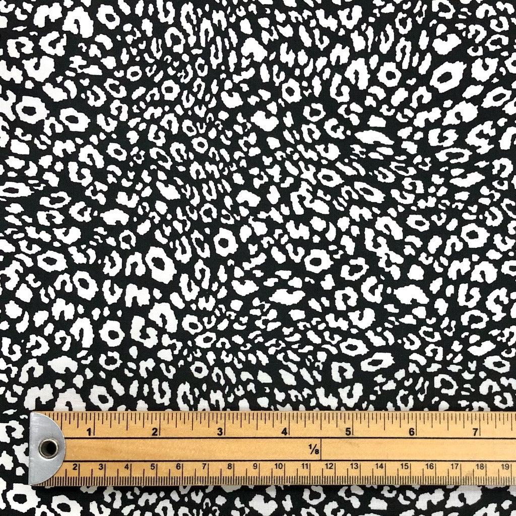 Black and White Leopard Print Cotton Poplin Fabric - 58" wide - Pound Fabrics