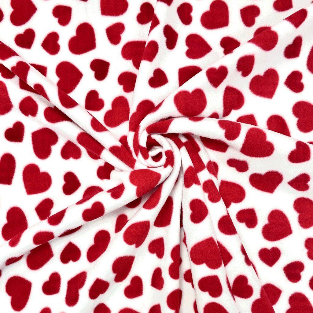 All Over Hearts Anti Pill Polar Fleece Fabric (6576532553751)