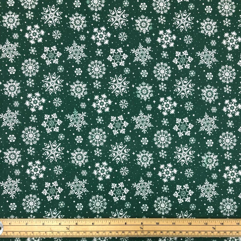 All Over Snowflakes Polycotton Fabric