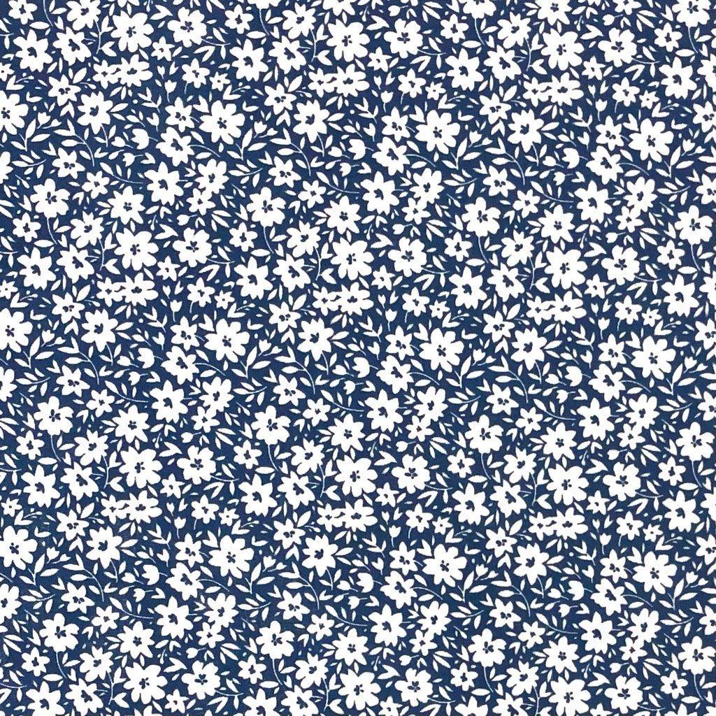 White Ditsy Floral Polycotton Fabric - Pound Fabrics