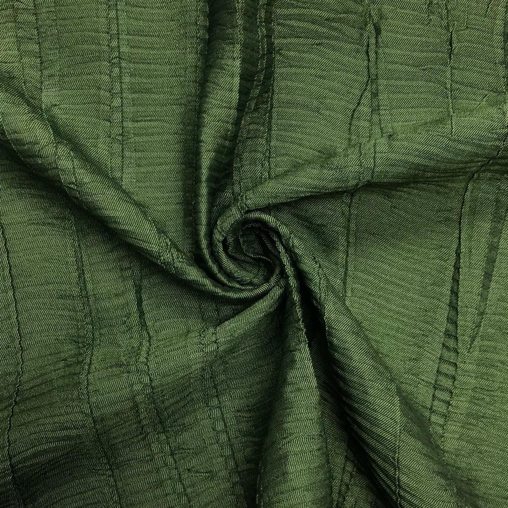 Dark Green Crinkle Upholstery Fabric - Pound Fabrics
