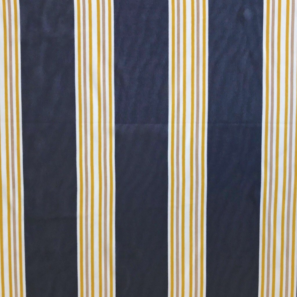Navy and Mustard Stripes Chiffon Fabric (2202993098809)