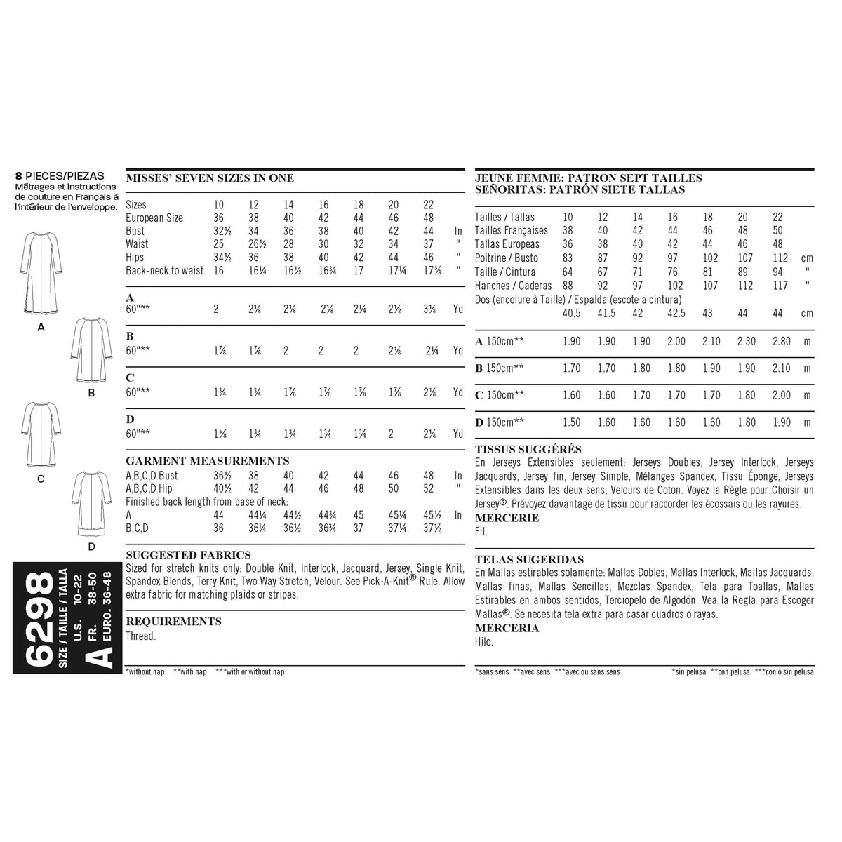 New Look Sewing Pattern 6298 - Pound Fabrics