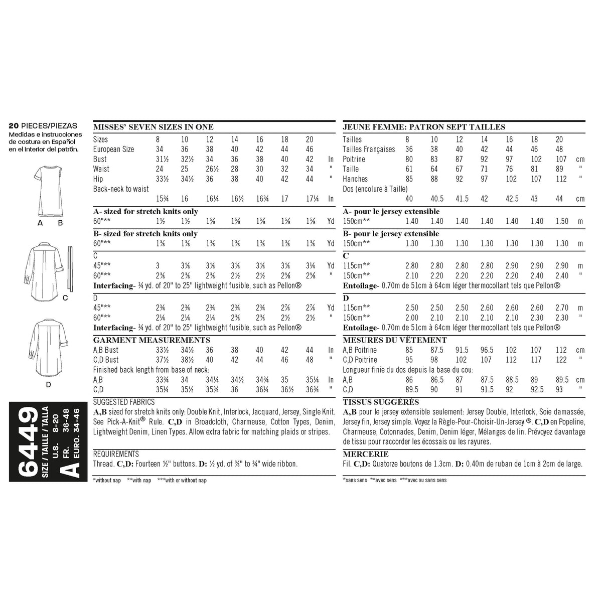 New Look Sewing Pattern 6449 - Pound Fabrics