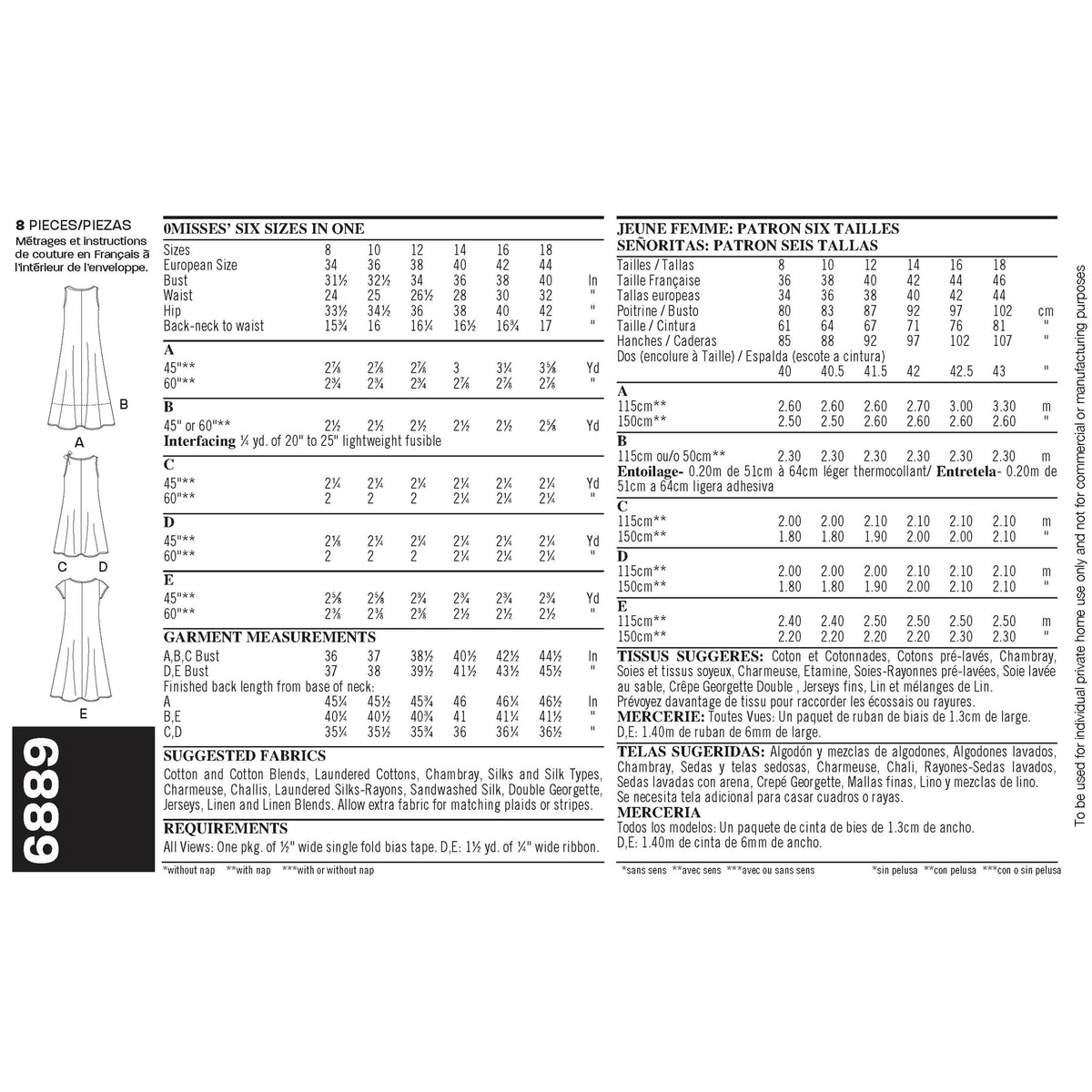New Look Sewing Pattern 6889 - Pound Fabrics