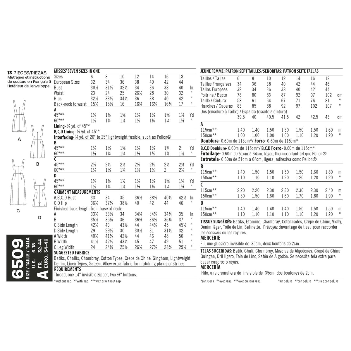 New Look Sewing Pattern 6509 - Pound Fabrics