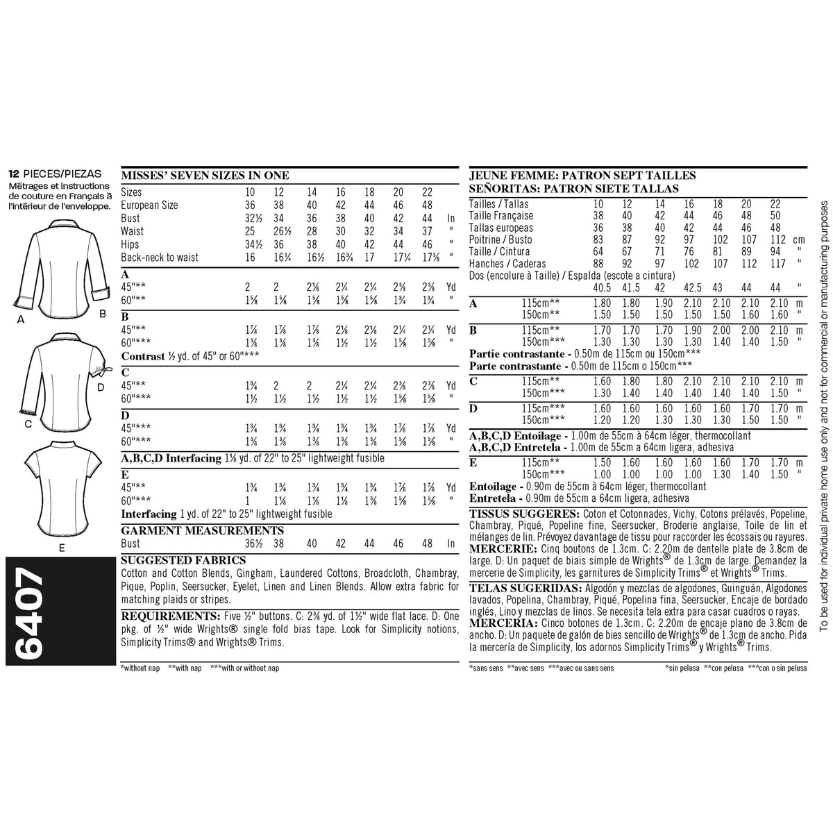 New Look Sewing Pattern 6407 - Pound Fabrics