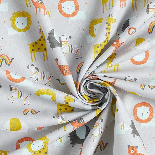 Safari Animals Organic Cotton Poplin Fabric - Pound Fabrics